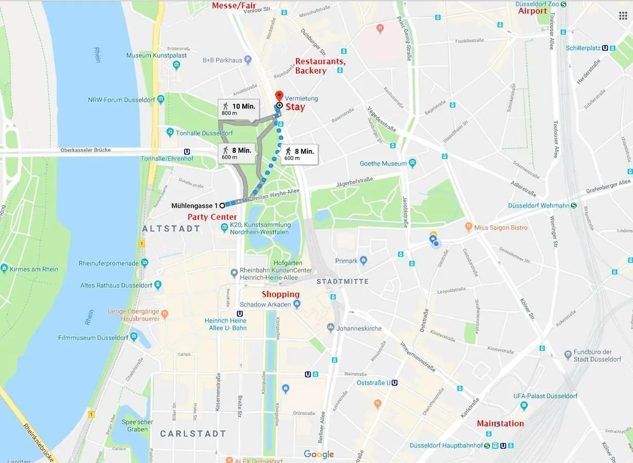 Апартаменты The Gallery - Kaiserstrasse Дюссельдорф